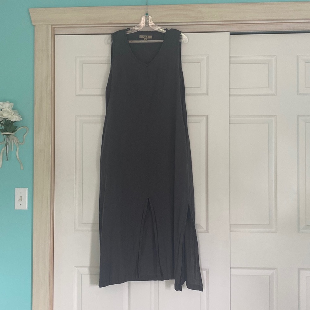 Flax dress - dark grey, small.